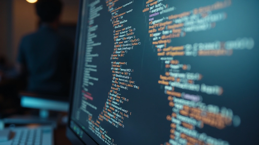 Code editor window showing HTML markup with proper semantic tags highlighted in different colors