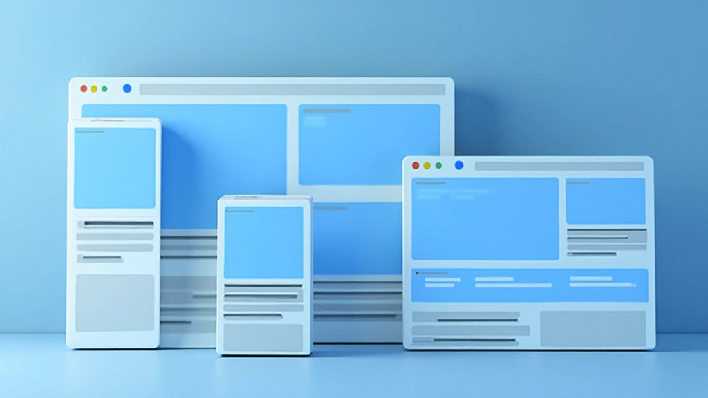 Browser window showing responsive navigation menu adapting across different screen sizes from mobile to desktop