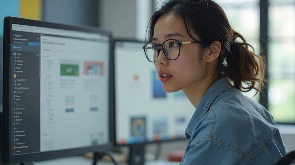 Accessible website design shown on computer screen with clear navigation, readable text, and semantic structure visible in browser inspector